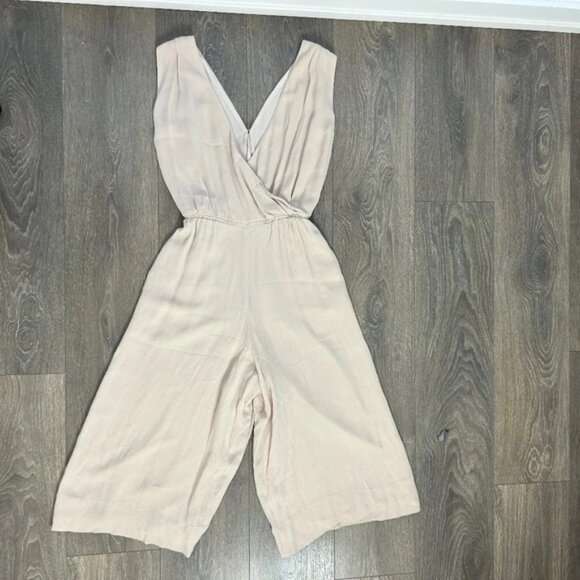 Babaton Aritzia Maximillian Jumpsuit Wide Leg Crop Denude Beige Taupe Size XS - Picture 10 of 15